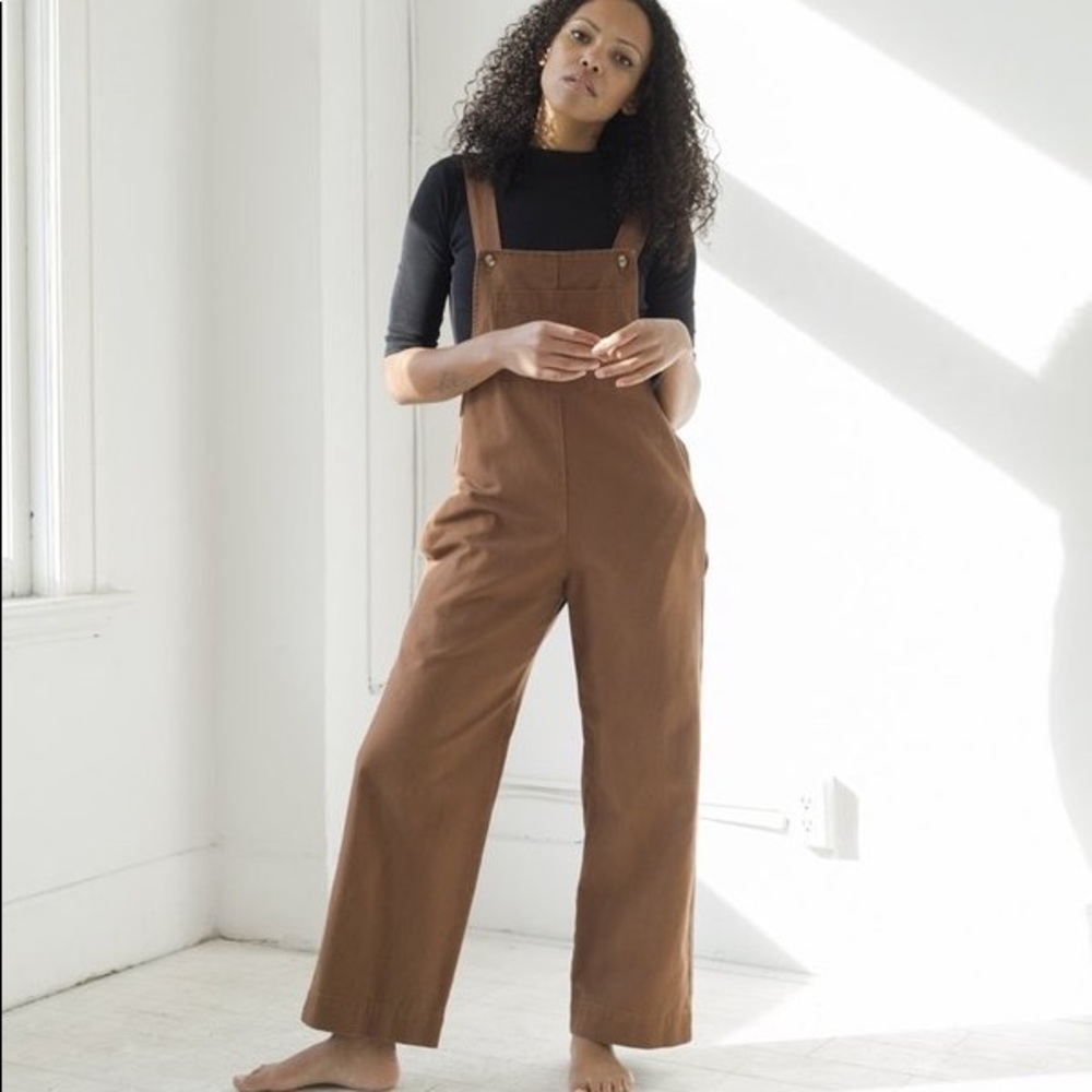 Me & Arrow Brown Canvas Overalls